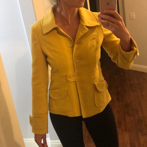Jackets & Blazers - Yellow pea coat